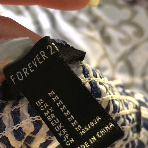 off the shoulder blue & white stripped - Picture 2 of 3